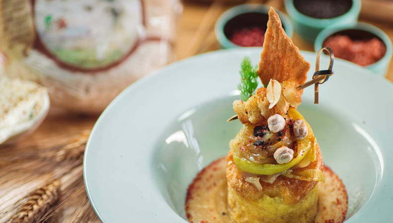 Robiola Occelli flan, chickpea cream and spiced bread – Beppino Occelli